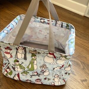 Thirty-one (31) square utility tote bag winter/snowman